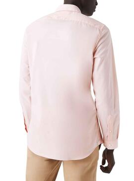 Chemise Lacoste Slim Fit pour Homme Rose Clair