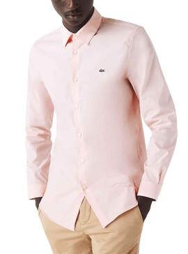 Chemise Lacoste Slim Fit pour Homme Rose Clair