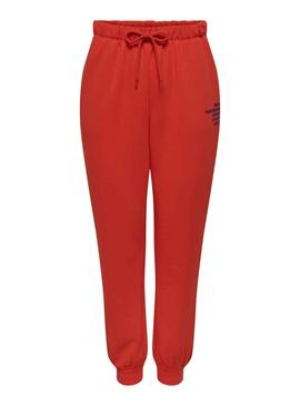 Pantalon Only Word Survêtement pour Femme Rouge