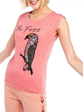 T-Shirt Naf Naf Perroquet Rosa Femme