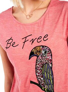 T-Shirt Naf Naf Perroquet Rosa Femme