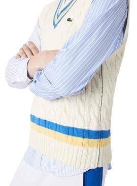 Gilet Lacoste Tricot pour Homme Blanc