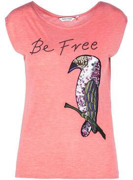 T-Shirt Naf Naf Perroquet Rosa Femme