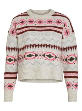 Pull Vila Vicilia Jacquard pour Femme Multicolor