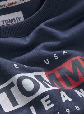 Sweat Tommy Jeans Entry Flag Bleu Marine Homme