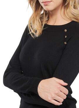 Pull Naf Naf Boutons de Détail pour Femme Noire