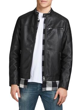 Veste Jack & Jones Similicuir Noire pour Homme