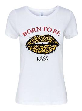 T-Shirt Only Flea Leo Blanc Femme