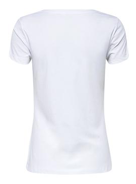 T-Shirt Only Flea Leo Blanc Femme