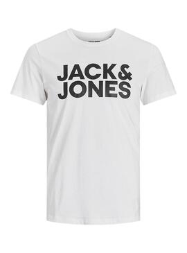 T-Shirt Jack & Jones Corp Logo Blanc Homme