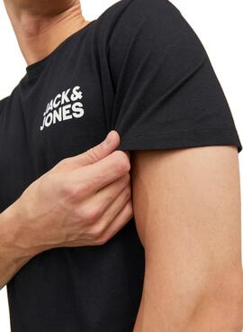 T-Shirt Jack & Jones Corp Logo Noire Homme