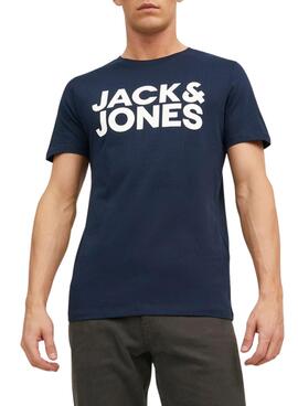 T-Shirt Jack & Jones Corp Logo Slim Bleu marine