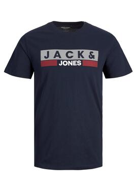 T-Shirt Jack & Jones Corp Logo Bleu marine Homme