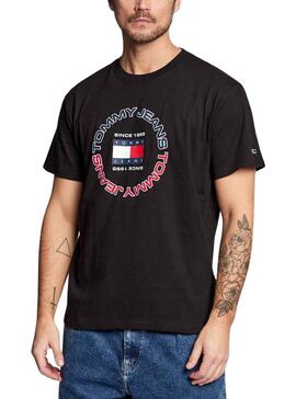 T-Shirt Tommy Jeans Logo Radial Noire