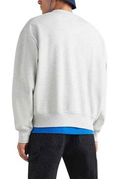 Sweat Tommy Jeans Confort Gris pour Homme