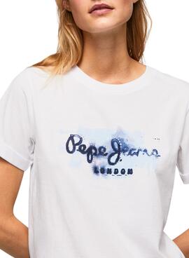 T-Shirt Pepe Jeans Goldie Blanc pour Femme