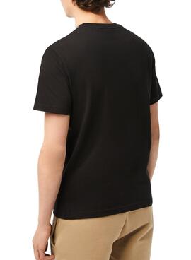 T-Shirt Logo Raya Lacoste Noire pour Homme