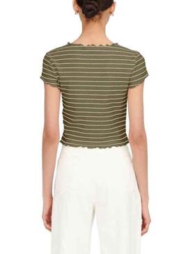 T-Shirt Only Anits Cropped Vert pour Femme