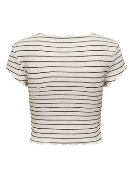 T-Shirt Only Anits Cropped Blanc pour Femme