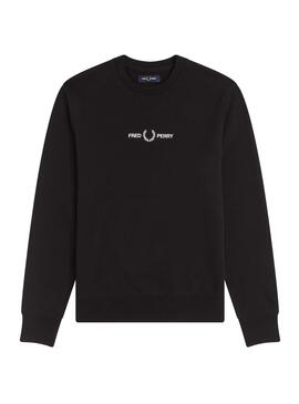 Sweat Fred Perry Bordada Noire Pour Homme