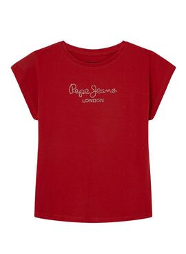 T-Shirt Pepe Jeans Nuria Rouge pour Fille