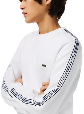 Sweat Lacoste Streetwear Blanc pour Homme