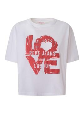 T-Shirt Pepe Jeans Nicoletta Blanc pour Femme