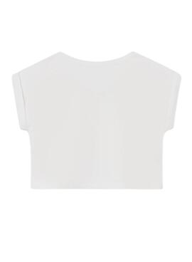 T-Shirt Mayoral Bordado Nature Blanc pour Fille