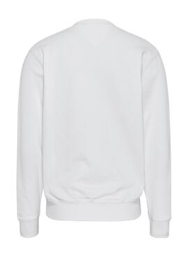 Sweat Tommy Jeans Crew Blanc pour Homme