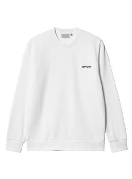Sweat Carhartt Script Embroidery Blanc Homme