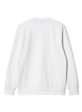 Sweat Carhartt Script Embroidery Blanc Homme