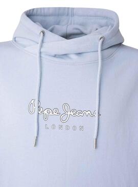 Sweat Pepe Jeans Edward Hoodie Bleu pour Homme