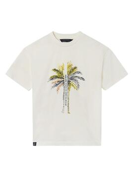 T-Shirt Mayoral Palm Trees Blanc pour Fille