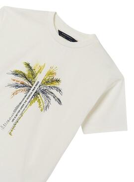 T-Shirt Mayoral Palm Trees Blanc pour Fille