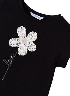 T-Shirt Mayoral Flor Noire pour Fille