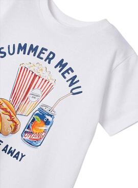 T-Shirt Mayoral Summer Snacks Blanc pour Garçon