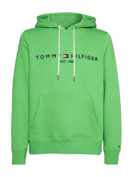 Sweat Tommy Hilfiger Logo Hoody Vert Homme