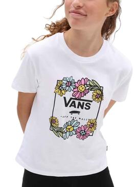 T Shirt Vans Elevated Fleuri Blanc pour Fille