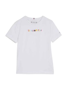 T-Shirt Tommy Hilfiger Graphic Blanc pour Fille