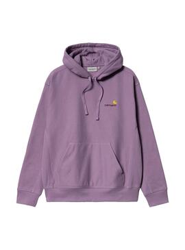 Sweat Carhartt Hooded Américain Script Violet