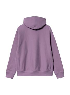 Sweat Carhartt Hooded Américain Script Violet