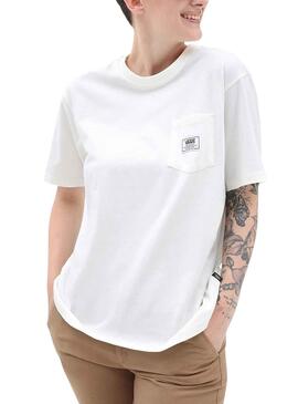 T-Shirt Vans Pocket Blanc pour Femme