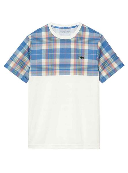 T-shirt col rond Tennis Lacoste SPORT en coton imprimé graphique Bleu