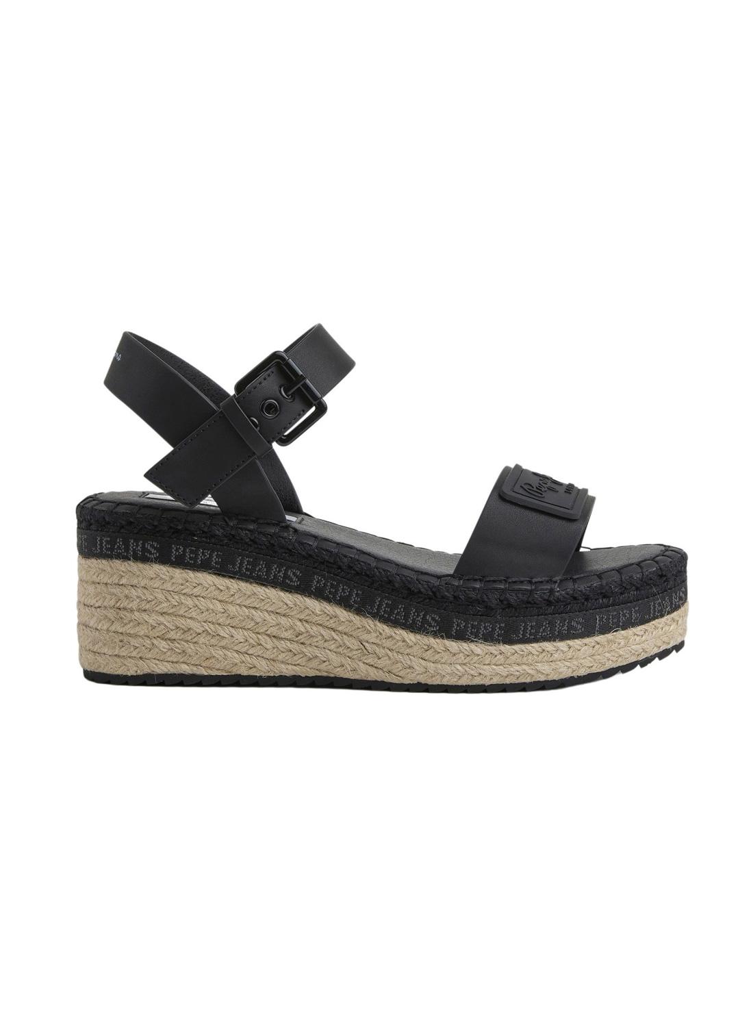 Sandales Pepe Jeans Witney Brand Noire pour Femme