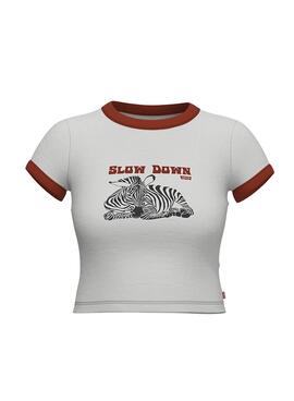 T-Shirt Levis Lent Down Blanc pour Femme
