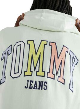 Sweat Tommy Jeans Ovz College Vert Homme