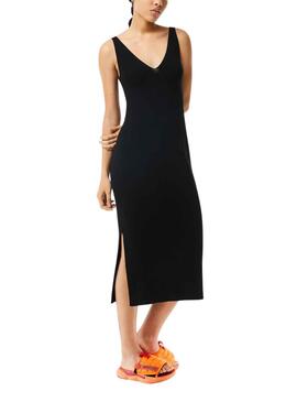 Robe Lacoste Midi Noire pour Femme