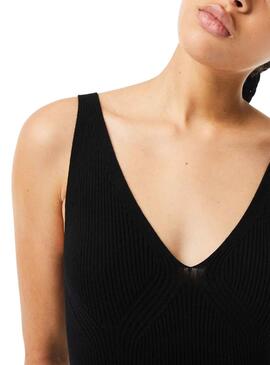 Robe Lacoste Midi Noire pour Femme