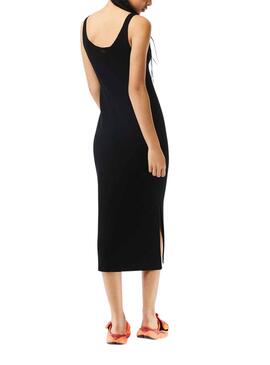 Robe Lacoste Midi Noire pour Femme
