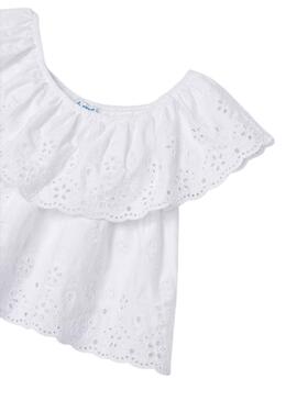 Chemisier Mayoral Brodé Knitted Blanc pour Fille